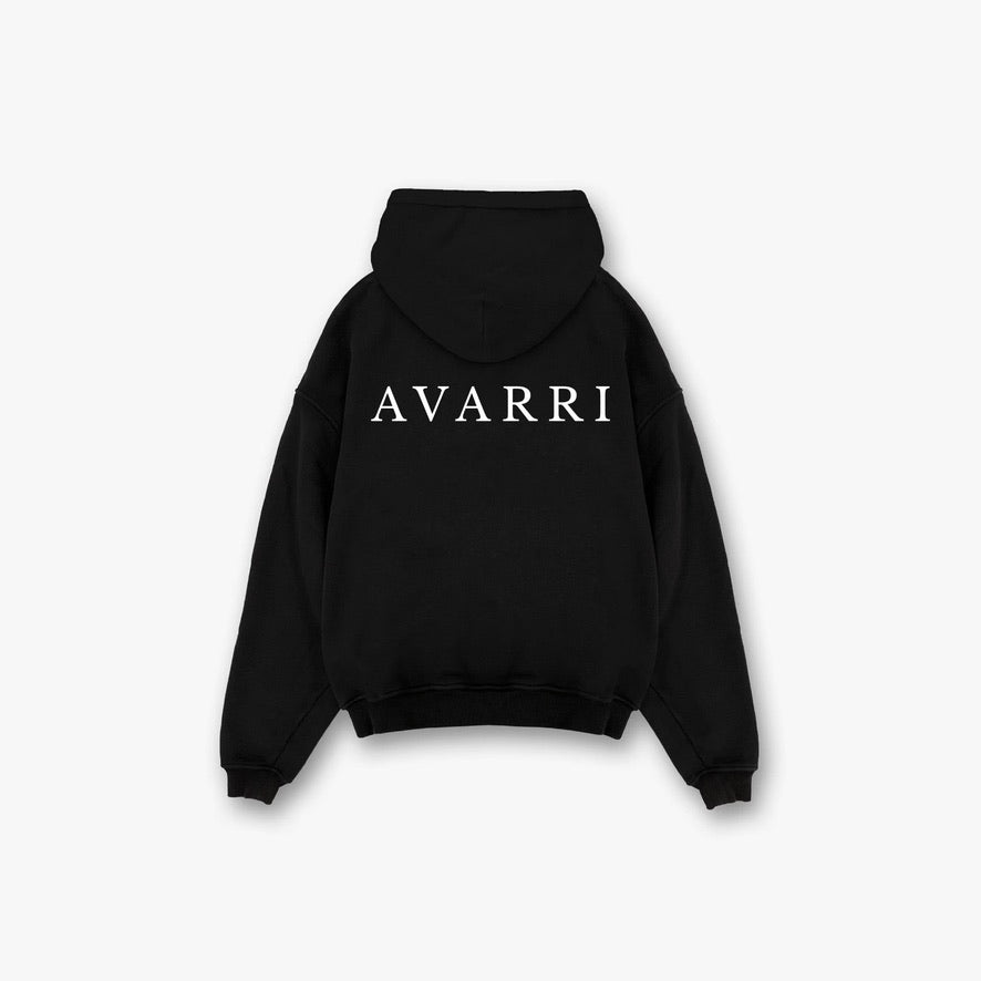 AVARRI ESSENTIAL ZIP UP HOODIE JET BLACK