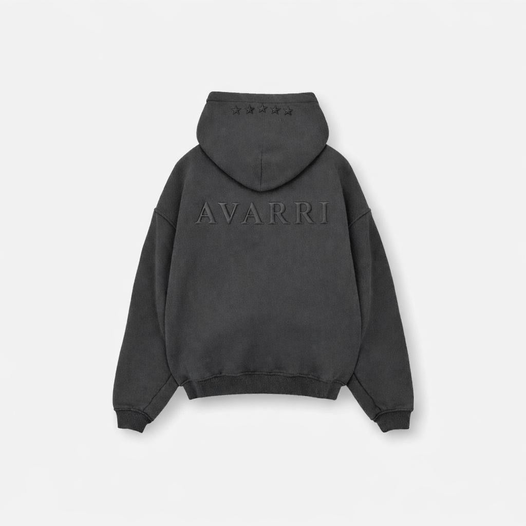 AVARRI STARS PULL OVER HOODIE CHARCOAL GREY