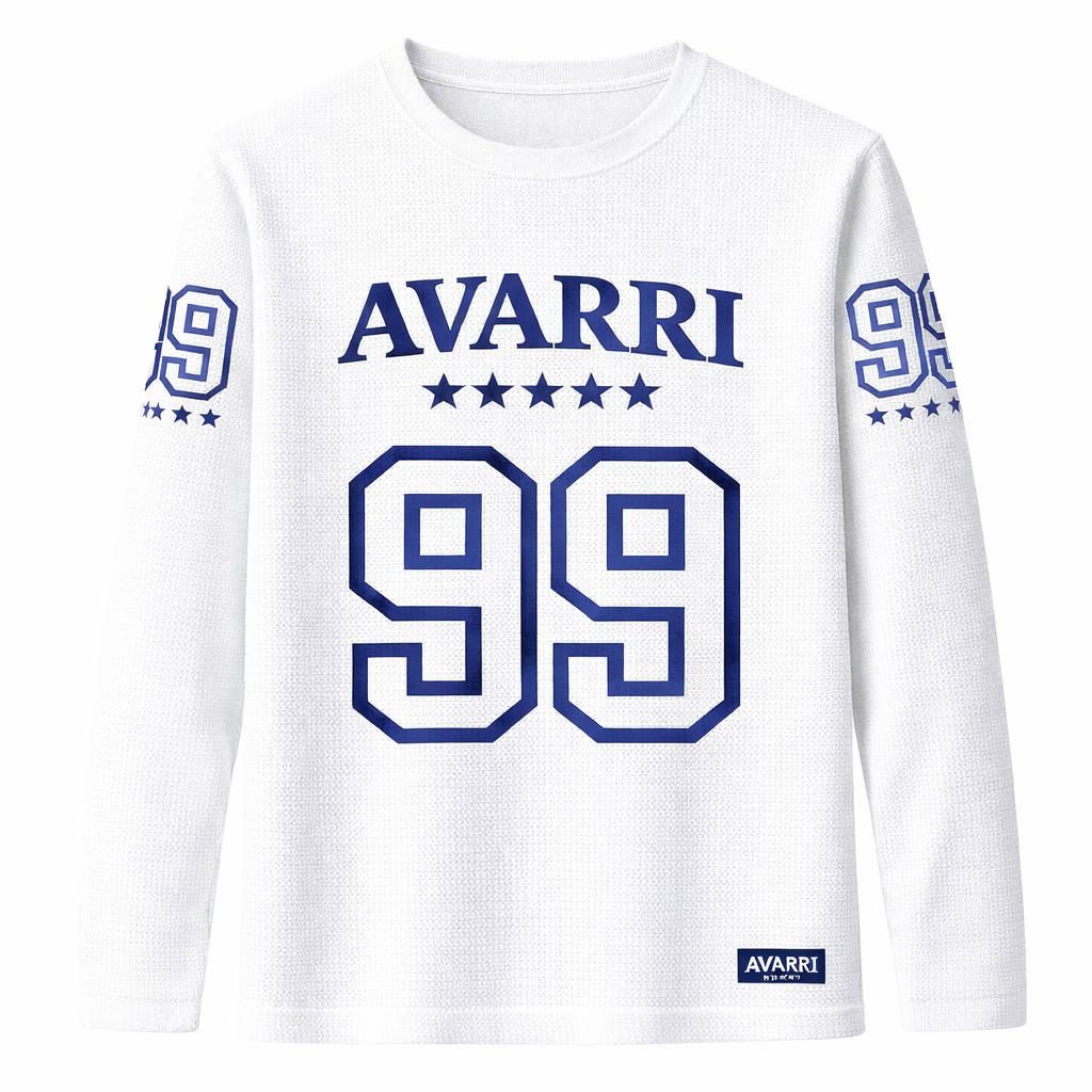 AVARRI 99 STARS WHITE LONG SLEEVE JERSEY