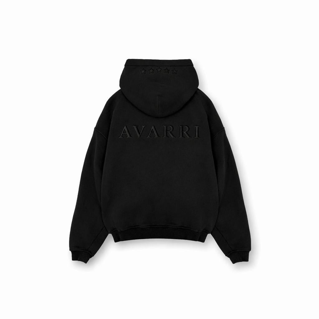 AVARRI STARS PULL OVER HOODIE JET BLACK