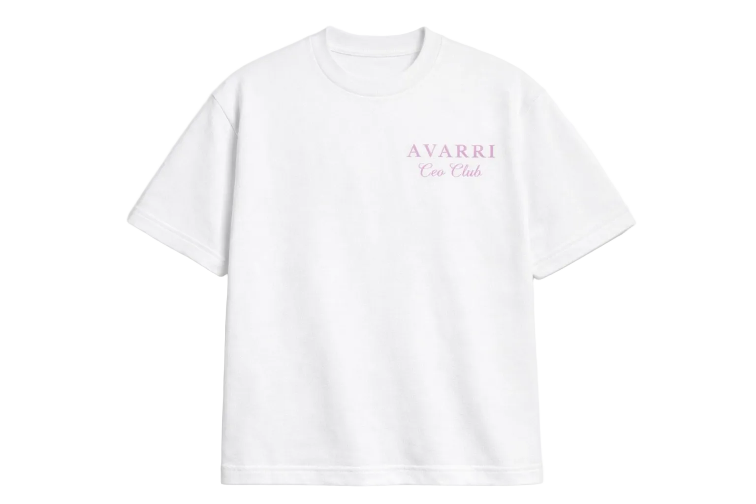 AVARRI CEO CLUB TEE WHITE BABY PINK PRINT