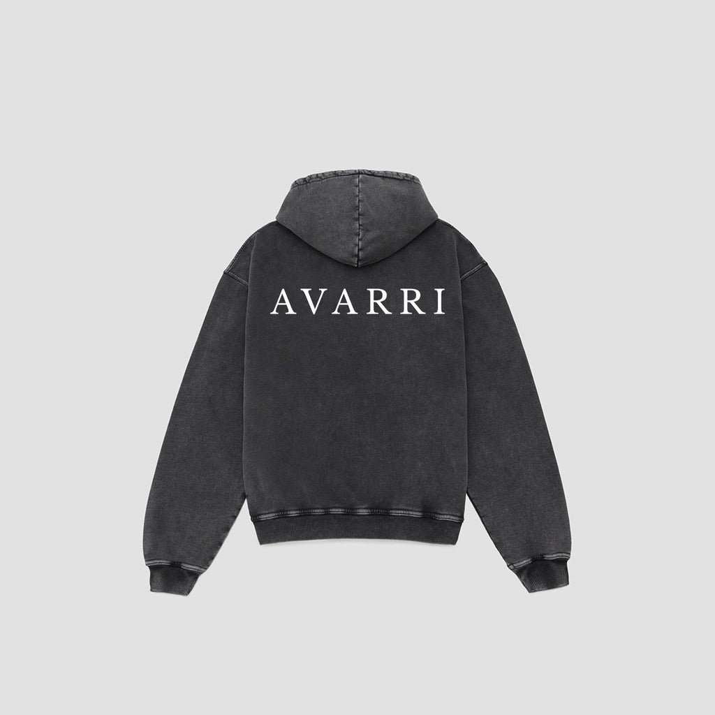 AVARRI ACID GREY ZIP UP HOODIE