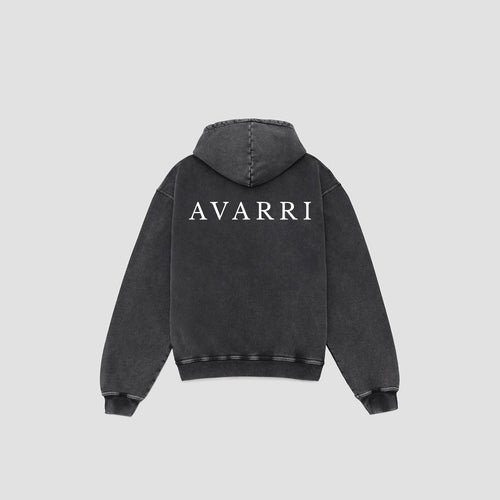 AVARRI ACID GREY ZIP UP HOODIE