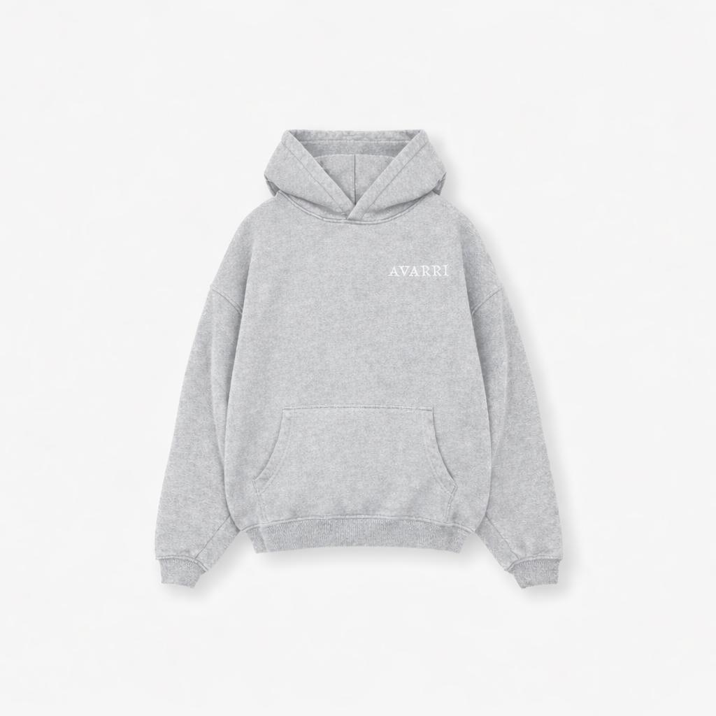 AVARRI STARS PULL OVER HOODIE MARL GREY