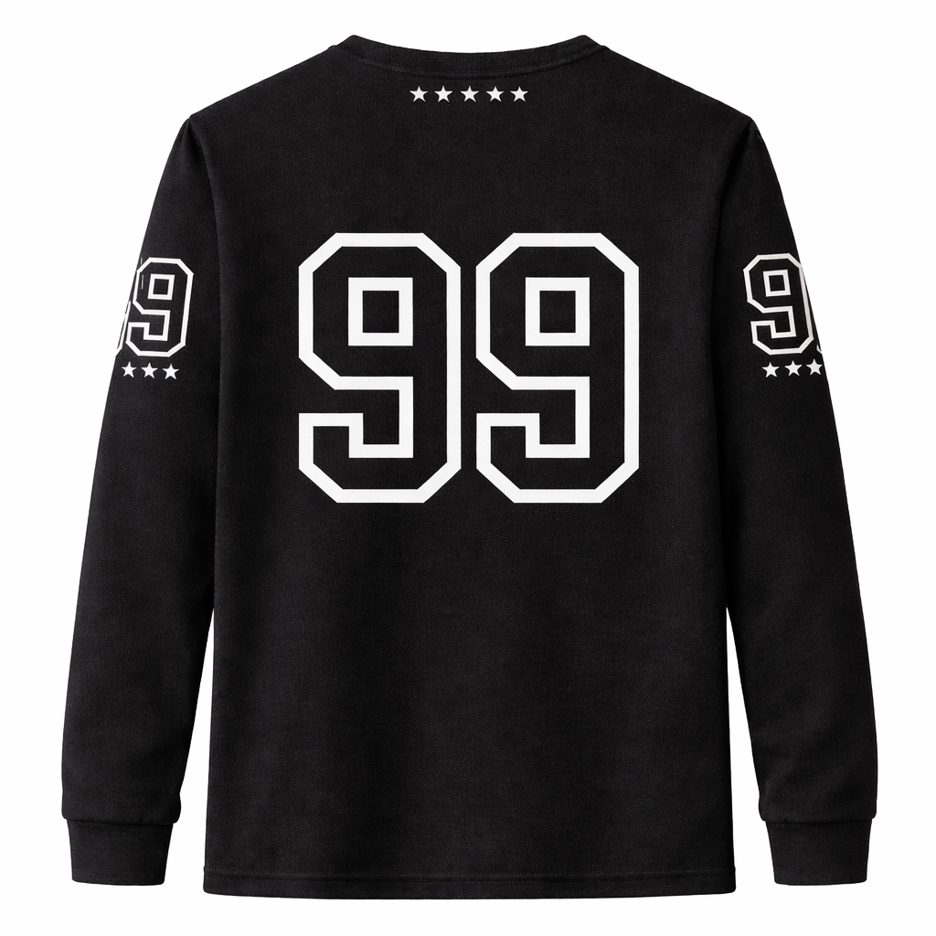 AVARRI 99 STARS JET BLACK LONG SLEEVE JERSEY
