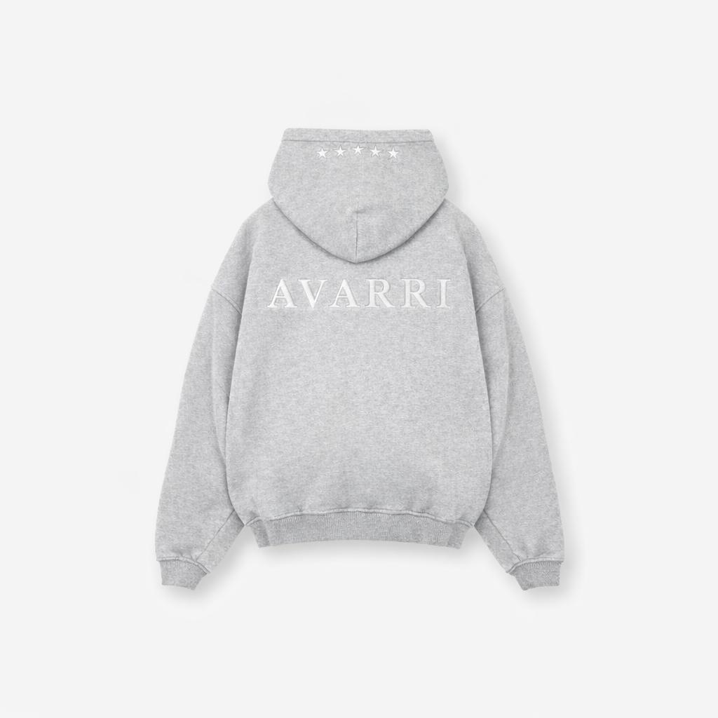 AVARRI STARS PULL OVER HOODIE MARL GREY