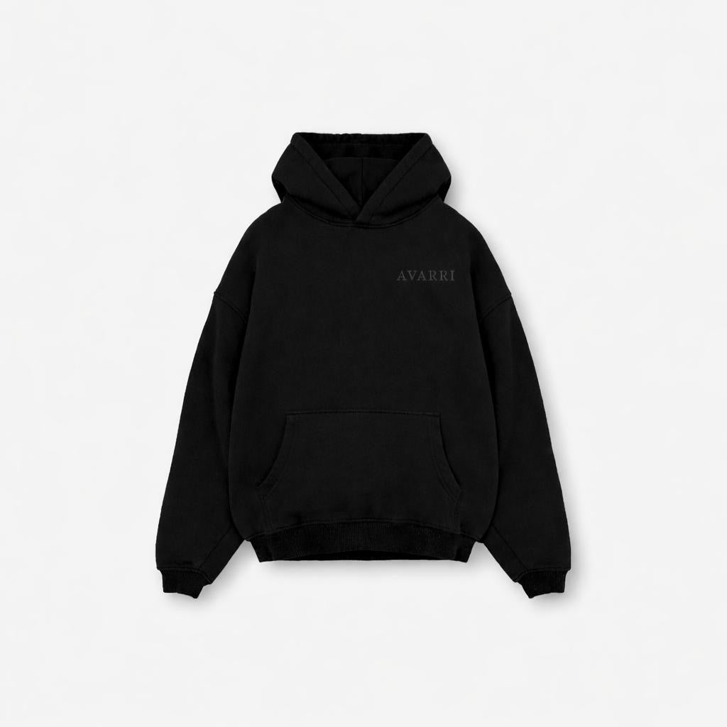 AVARRI STARS PULL OVER HOODIE JET BLACK