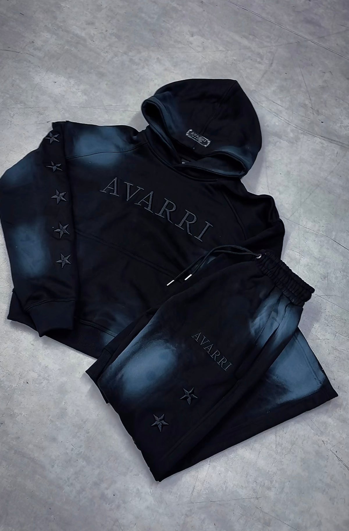 STARS SUN-FADE LUXE HOODIE - BLACK