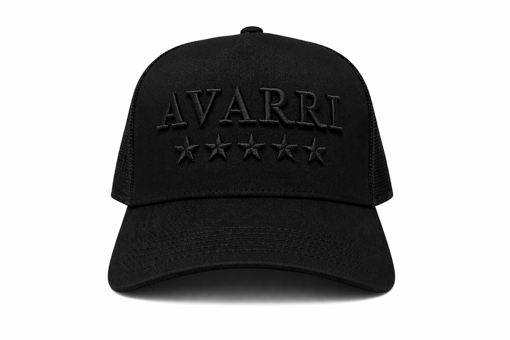 AVARRI STARS BLACK TRUCKER CAP