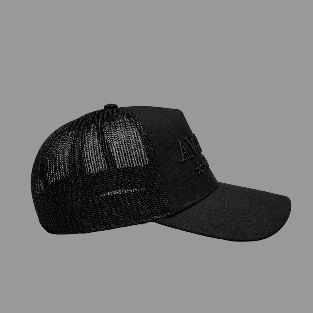 STARS LUXE TRUCKER CAP BLACK